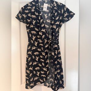 Jcrew Factory Leopard Wrap Dress